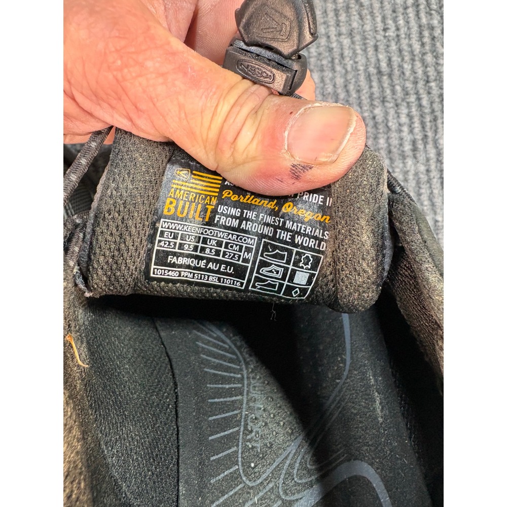 KEEN American Built Mens 9.5 Work Shoes Black Grey Utility Low 1015460 - Picture 7 of 8